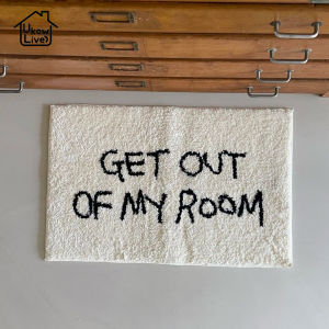 VIKAMA Ins Simple Letter Carpet Bedroom Bedside Carpet Living Room Carpet Plush Absorbent Floor Mat Home Decoration