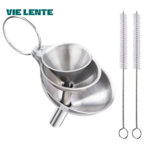 3/5 Pcs Stainless Steel Kitchen Funnels Set Food Grade Metal Funnels for Filling Bottles Small Funnels for Essential Oil Spices