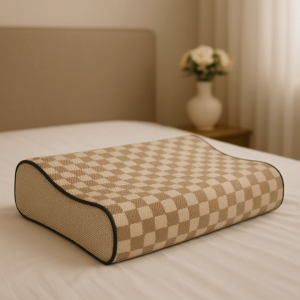 GỐI CÔNG THÁI HỌC HỌA TIẾT CARO 40x60CM – ÊM ÁI THOÁNG KHÍ GIẢM ĐAU CỔ VAI GÁY GIÚP NGỦ NGON