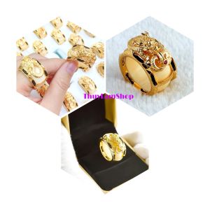Nhẫn nam khảm rồng ngà mạ vàng 18k