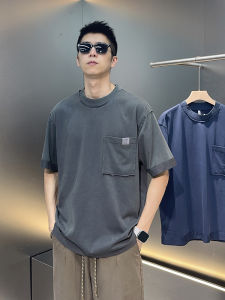 Summer 2025 New High Grammage Washed Loose American Style Short Sleeve T-Shirt Youth Fashion Cotton Polyester Blend Casual Wear