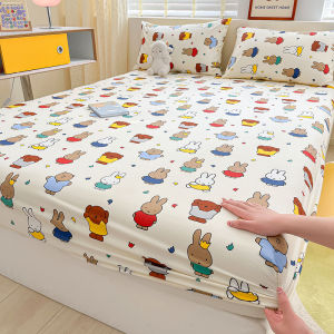 Dansunreve 100% cotton bedsheet dễ thương chó thỏ mềm fittedsheet bedsheet Nữ Hoàng vua