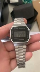 Đồng Hồ Casio Nam Nữ A168WEM-1 Đèn Led Mặt Tráng Gương Màn Hình Cảm Ứng Thời Thượng Cực Đẹp