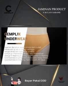 Celana Dalam Wanita Cemplik Premium Bahan Cotton SNI Garansi 6 Bulan / Cemplik Underwear Berkualitas Bahan Katun Adem Nyaman Dipakai Mudah Menyerap Keringat  Lembut Dan Elastis / Dalaman Cewek Aman Standar Nasional Indonesia / CD Perempuan Warna Trendy