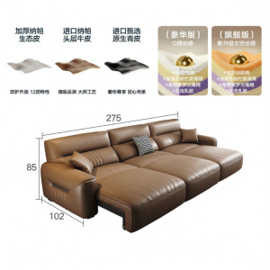 YIJIAYIJU | Sofa Da Thật Điều Chỉnh Điện Hiện Đại Cổ Điển