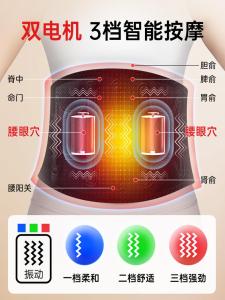 Zeazen Electric Heating Graphene Magnetic Stone Waist Belt Warmth Therapy Massager for Men And Women Waist Pain Relief