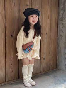 Trendy Childrens Crossbody Bag Girls Saddle Bag Fashionable Little Girl Versatile Bag Small Childrens Backpack Pure Color