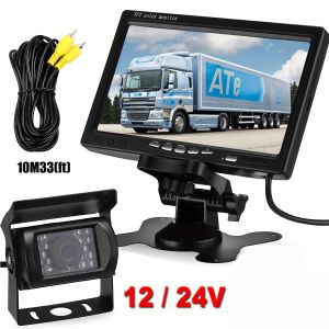 Truck Rear View Backup Kit With 7In Monitor Display Heavy Duty Night Vision Reverse Camera Parking Assistant For Car Bus Trailer