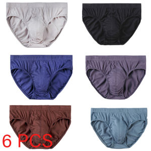 6 Pcs/Lot Mens 100% Cotton Panties Breathable Briefs Comfortable Male Underwear Lingerie Underpants Plue Size Xl -5Xl