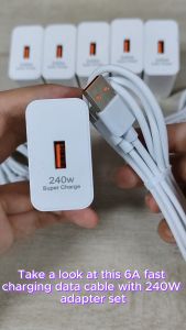 240W Super Fast Charging Kit (with 6A Fast Charging Data Cable) for Xiaomi Huawei OPPO and other mobile phones