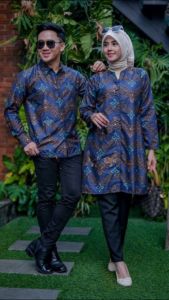 MAMAS-TERBARU COUPLE/SARIMBIT/KANTOR/KONDANGAN TUNIK KEMEJA FASHION BATIK ARRIVAL MOTIF GALAXY NAVY
