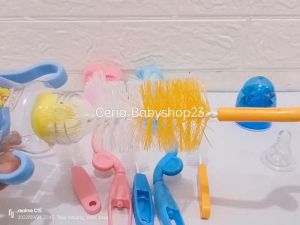 Tong Baby Sikat Botol Sikat Botol Susu Bayi 2in1 Bahan Nilon BPA Free Harga Per Pack Isi 2 Bisa Diputar 180 Derajat
