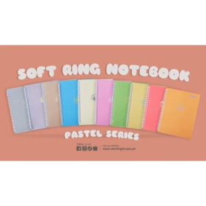 Amber Notes Pastel Soft Ring Notebook A5 80 Sheets | Aesthetic Coil Notebook for School Office WITH PLASTIC COVER