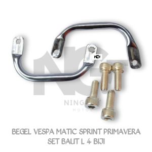 BEGEL BEHEL PEGANGAN JOK SAMPING VESPA MATIC SPRINT PRIMAVERA CROME