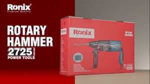 Ronix Tools 2725 Premium Quality German Brand | Rotary Hammer Drill 850W | SDS Plus 26mm | 3.5J Impact Energy | 5500 BPM | 1200 RPM | 4-in-1: Drilling Hammer Drilling Chiseling Releasing | 360° Anti-Shock Handle | Safety Torque Clutch | BMC Case + SDS