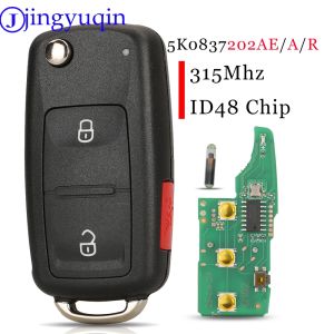 Jingyuqin 5K0837202AE/A/R ID48 Chip 315Mhz 3BNT Remote Key For VW Jetta CADDY EOS GTI Golf Passat Tiguan Touran Beetle Multivan