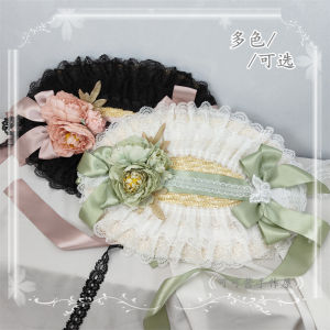 Original Lolita Pastoral Style Flower Flat Hat Han Yang Eclectic Hat Wave Knight Straw Hat Gorgeous Lolita BNT