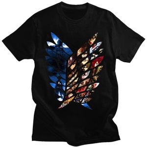 Attack on Titan Mens T-Shirt Eren Yeager Mikasa Ackerman Levi Ackerman Anime Summer Boy Kids Short Sleeve Parent-Child Wear