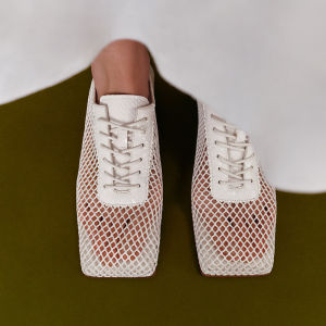 Luxury Hollow Weave Snake Skin Square Toe Sandals
