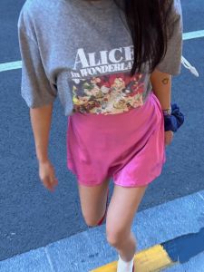 Macaron Color Series Smooth Satin High Waist A-Line Mini Skirt Glowing Vintage Style Short Skirts for Young Women