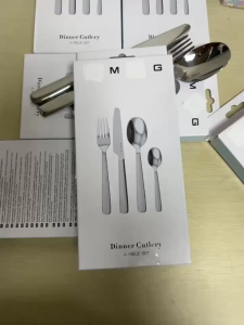 SMEG Dinner Cutlery 4-piece set spoon and fork set Stainless Steel 4 Piece Cutlery Set European-Style Tableware Set Peralatan Makanan Best Gift Set Premium Cutlery