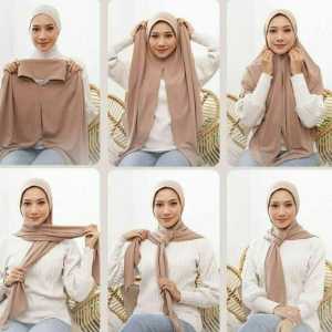KERUDUNG SEGITIGA JERSEY / HIJAB INSTAN SEGITIGA / BELI 2 PCS GRATIS ONGKIR