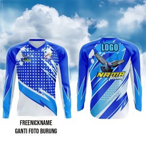 JERSEY MERPATI BLUE FREE NICK NAME LOGO FULL PRINT