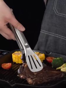 Kẹp Gắp Thức Ăn Đồ Nóng Rau Củ 23cm Thép Không Gỉ - Cây Gắp Đá Gắp Thức Ăn Tiện Dụng - Dụng cụ Kẹp Gắp Đá Đồ Nướng Salad Inox Cao Cấp Bền Đẹp Cán Dài - Kẹp Gắp Đá Đồ Hấp Đồ Nóng