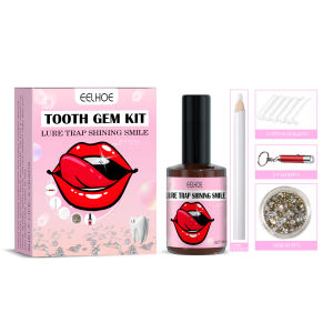 Eelhoe DIY Tooth Gem Set Teeth DIY Jewelry Reflective Teeth Ornament Application Kit Reliable Teeth Diamonds Smile Brighter Tooth Jewelry Decoration Beautiful Diamond Crystals White Tooth Tools