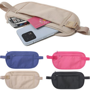 2 Pcs Sport Waist Bag Hidden Travel Money Belt with Security Pouch for Passport and Cash Invisible Chest Pack Wallet