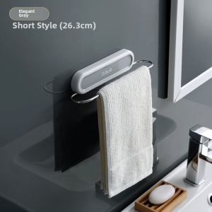 Creative Single Rod Towel Rack No Drilling Bathroom Towel Holder Nordic Simple Style Bathroom Accessories Wall Mounted