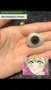 Softlens OLALILA Harajuku Green Natural Lens 14.2 mm by Pinkin  Minus & Normal