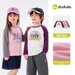 DUDUJIA | Áo Thun Dài Tay 100% Cotton Cho Bé 2 Cái
