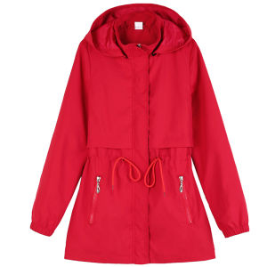 Casual Style Long Womens Windbreaker Coat Loose Fit Spring Autumn plus Size Slimming Ladies Jacket TUCANO Polyester Fiber