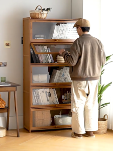 Integrated Book Shelf Multi Layer Bookshelf Cabinet Dustproof Bookcase Hover Book Rack