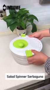 IMCOME Salad Spinner Peniris Pengering Sayuran Buah Mnyak Makanan Putar Wadah Saringan Putar Pengaduk Sayuran Makanan