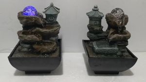 โต๊ะตั้งเคลื่อนที่ รุ่นบ้านบนเขา หมุนเสริมฮวงจุ้ย ลูกแก้ว LED ระบบตั้งโต๊ะ ของขวัญมงคล บ้าน 1 บรรทัดประสิทธิภาพ