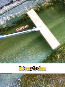 Stainless Steel Wire Brush With Wood Handle Bristle Iron Brooms Heavy Duty Garden Pool Moss Cleaning