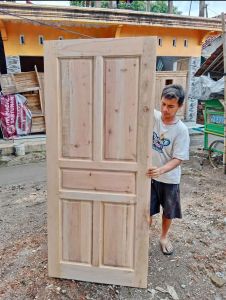 1 Set Pintu Utama Rumah Kayu Mahoni Grade A Pintu Kamar Minimalis