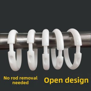 Thickened Plastic round Shower Curtain Hooks Rings Extra Large Curtain Buckles Open Ended Hooks Accessories Rings