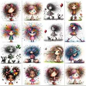 Cute Little Girl Cartoon Diamond Painting Set 5D DIY diamond embroidery cross stitch handmade gift crafts home decoration