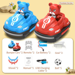 2.4G Bumper Battle RC Car with LED Music Ejecting Plush Toys Parent-Child Competitive Racing Game for Boys Kids Outdoor Toys