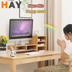 Desk Organizer Rack Monitor Stand White Computer Monitor Screen Shelf Computer Rack Keyboard Storage Tray Rack Desktop Laptop Stand Desktop Rack