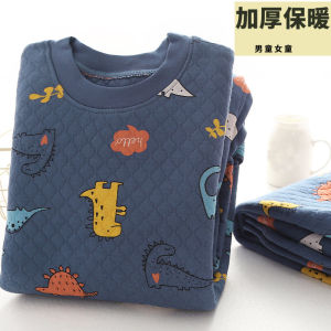 Bộ Đồ Lót Giữ Ấm Chần Bông Trẻ Em Cotton Bé Trai Bé Gái Lớn Bé Trai Bé Gái Cotton Dày Dặn Ba Lớp Giữ Ấm