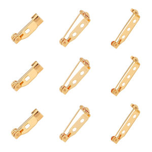 เครื่องมือช่างจำพวกหมุดเข็มกลัดทองเหลืองชุบทอง18K คุณภาพสูง2ชิ้นสำหรับทำเข็มกลัดอัญมณีแบบทำมือ