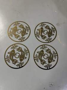 แสตนเลส ฉลุลายรูปปลา หนา 1.2mm แสตนเลส 304 สีทอง ไม่ขึ้นสนิม ฉลุลายปลามลคล