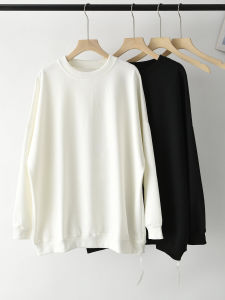 Loose Womens Pullover Hoodie Mid-Length Drawstring Sweatshirt Spring New Style American Style round Neck Cover Butt Trendy