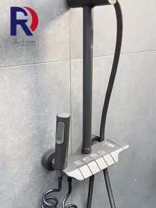 Shower Set Bathroom 304 Stainless Steel Bathroom 4 in 1 Shower Set with Rainfall Shower Head Hot And Cold Rain Shower with Spray Gun