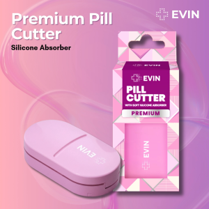 EVIN Premium Pill Cutter with Silicone Absorber - Precise Tablet Splitter - Safer Durable Premium Blade