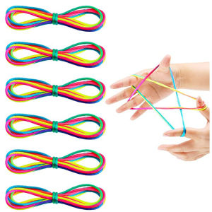 5PCS Chinese String For Kids Finger Game Rainbow Colored Rope 160CM Childrens Day Gift Birthday Party Supplies Kinder Spiele